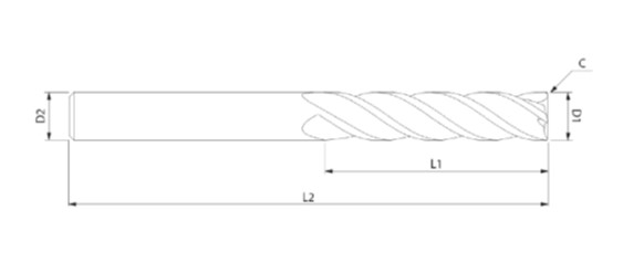 4 AĞIZLI UZUN DÜZ KARBÜR FREZE HRC55